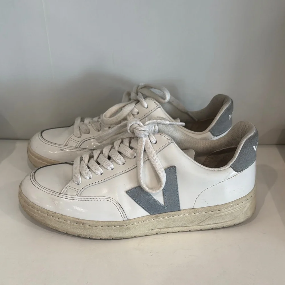 Veja White and‎ Gray Casual Sneakers